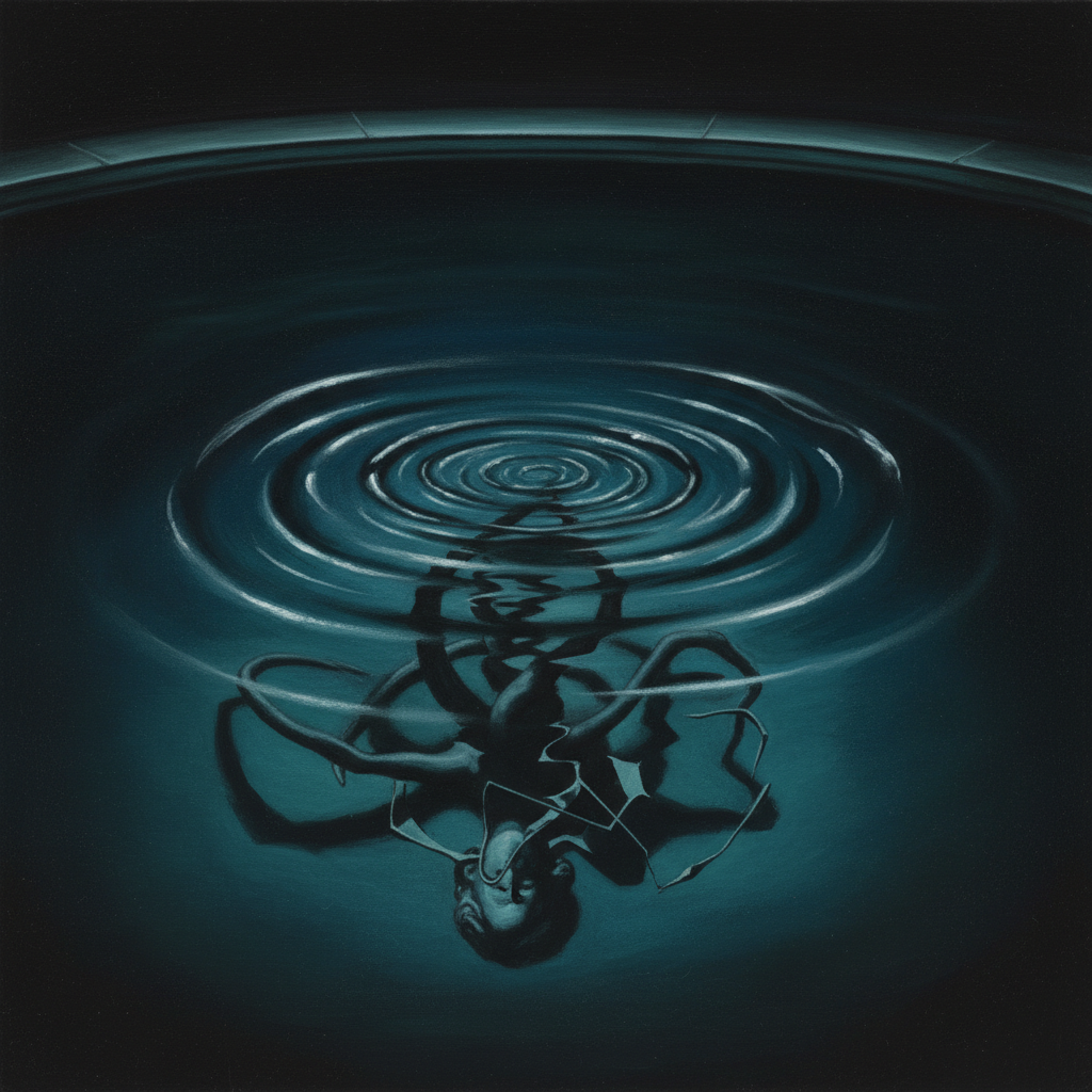 Conceptual image of dark, rippling water hinting at hidden dangers and erotic tension.