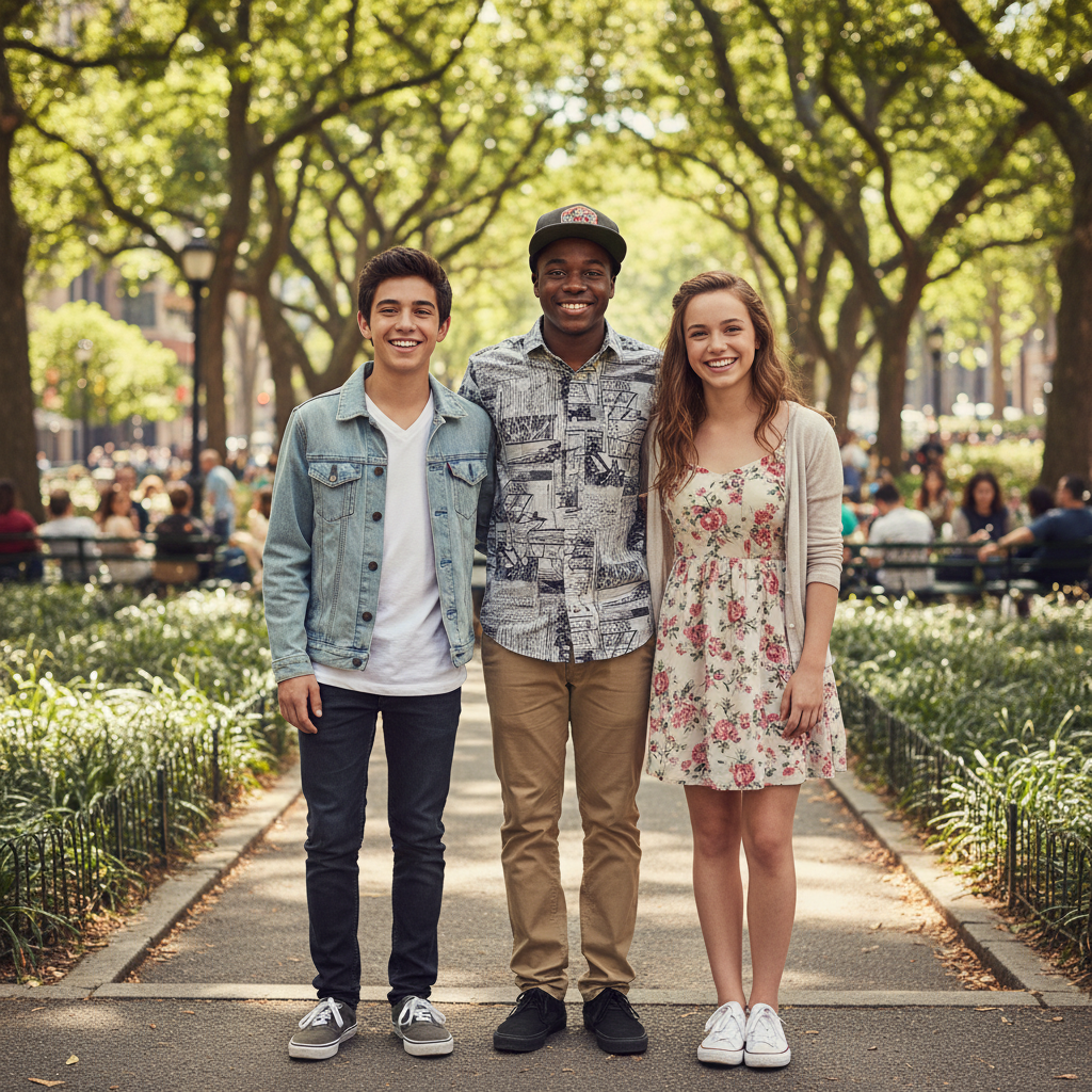 A group photo of three young, smiling actors from the Earth to Echo movie.